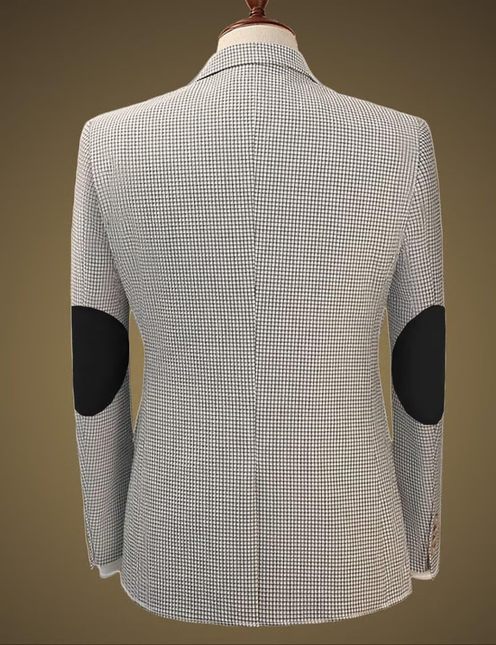 Men's Single Breasted Grid Pattern Blazer Jacket Notch Lapel Casual Sport Coats for Wedding Prom Party
