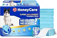 HoneyCare All-Absorb X-Large 28x34 Dog Puppy Training Pads, 40ct Ultra Absorbent Leak-Proof 5-Layer Pee Pads Odor Eliminating Quick-Dry Blue