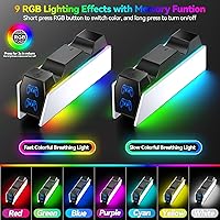 Vista 3 de PS5 Controller Charger Station Compatible with Playstation 5 Skin Edge & Dual Controller, 9 RGB LED Light PS5 Accessories Charging Station, PS5