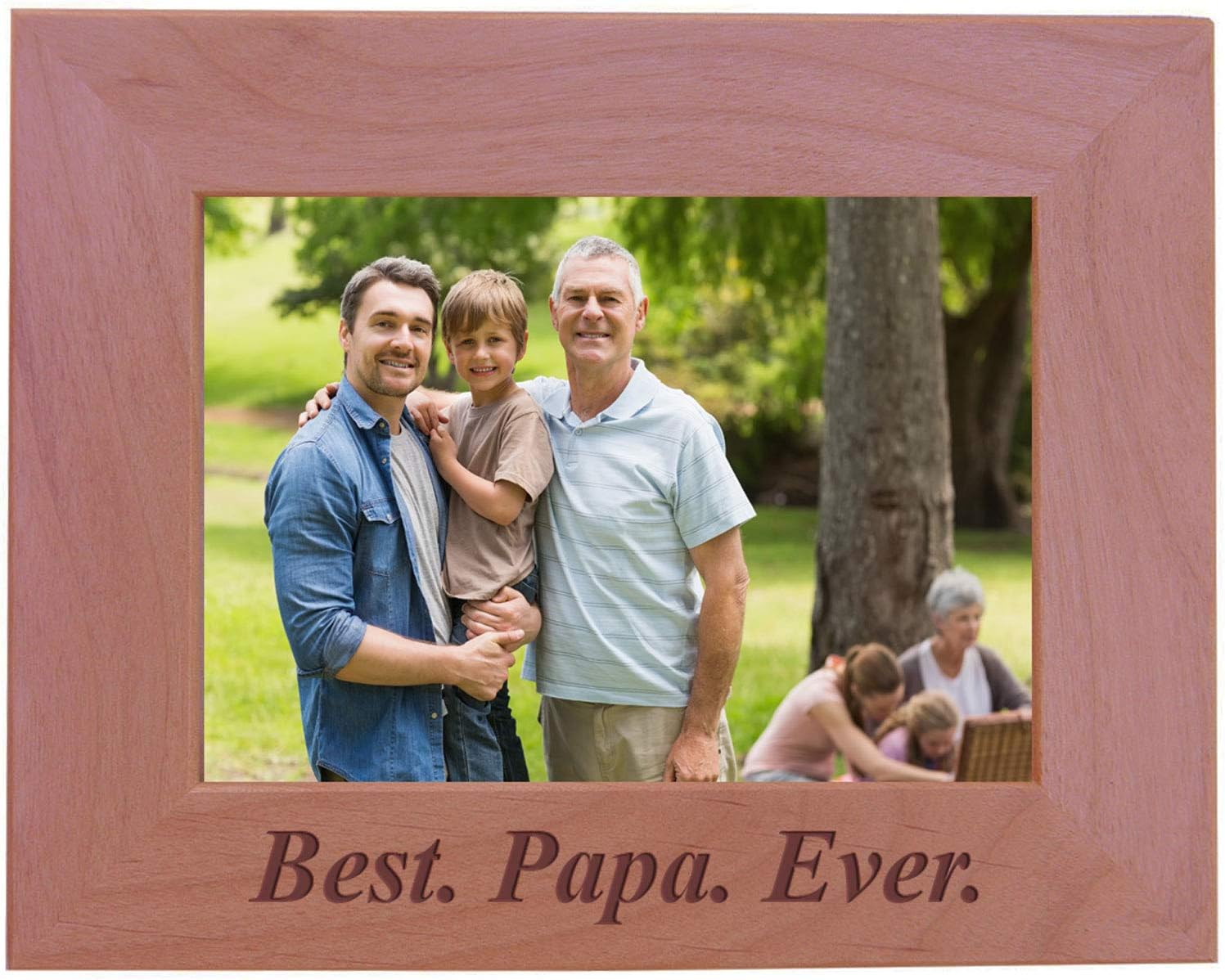 CustomGiftsNow Best Papa Ever - Wood Picture Frame (5x7 Vertical)