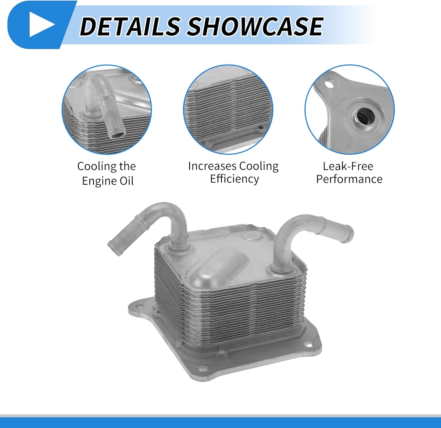 Engine Oil Cooler for Nissan Sentra 2013-2018 L4 1.8L Transmission Oil Cooler Trans Cooler Rubber Ring No.216063JX0A Aluminum Alloy 1 Set Car