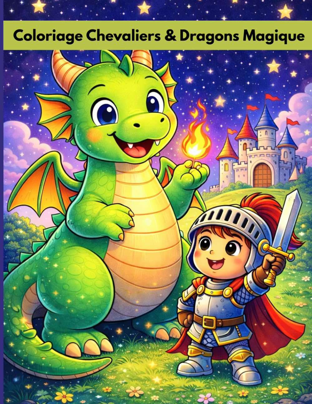 coloriage enfant chevalier: Livre de coloriage médiéval avec châteaux, dragons adorables et aventures fantastiques