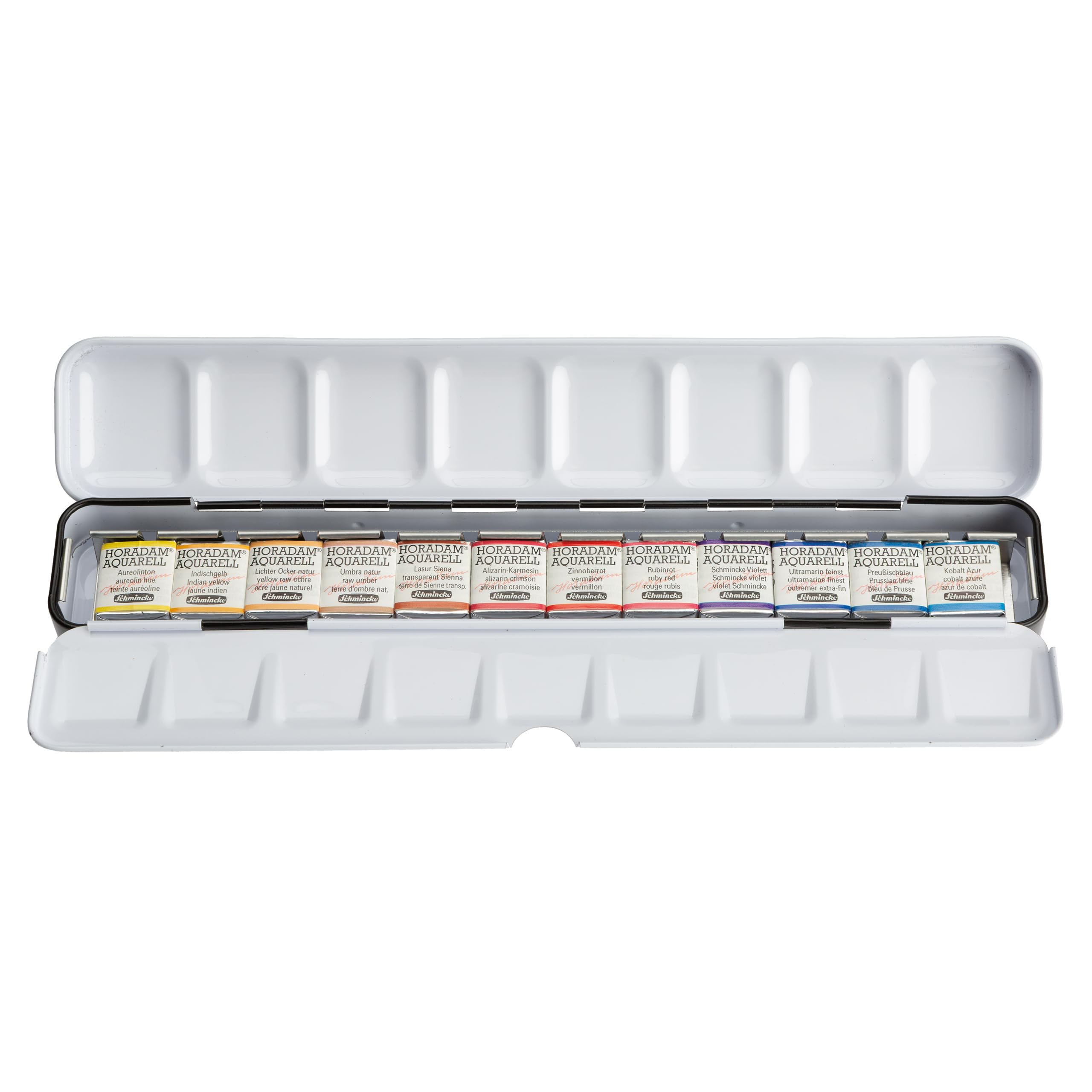 Schmincke HORADAM AQUARELL Farbkasten Metall mit 12 Farben, 74 666 097