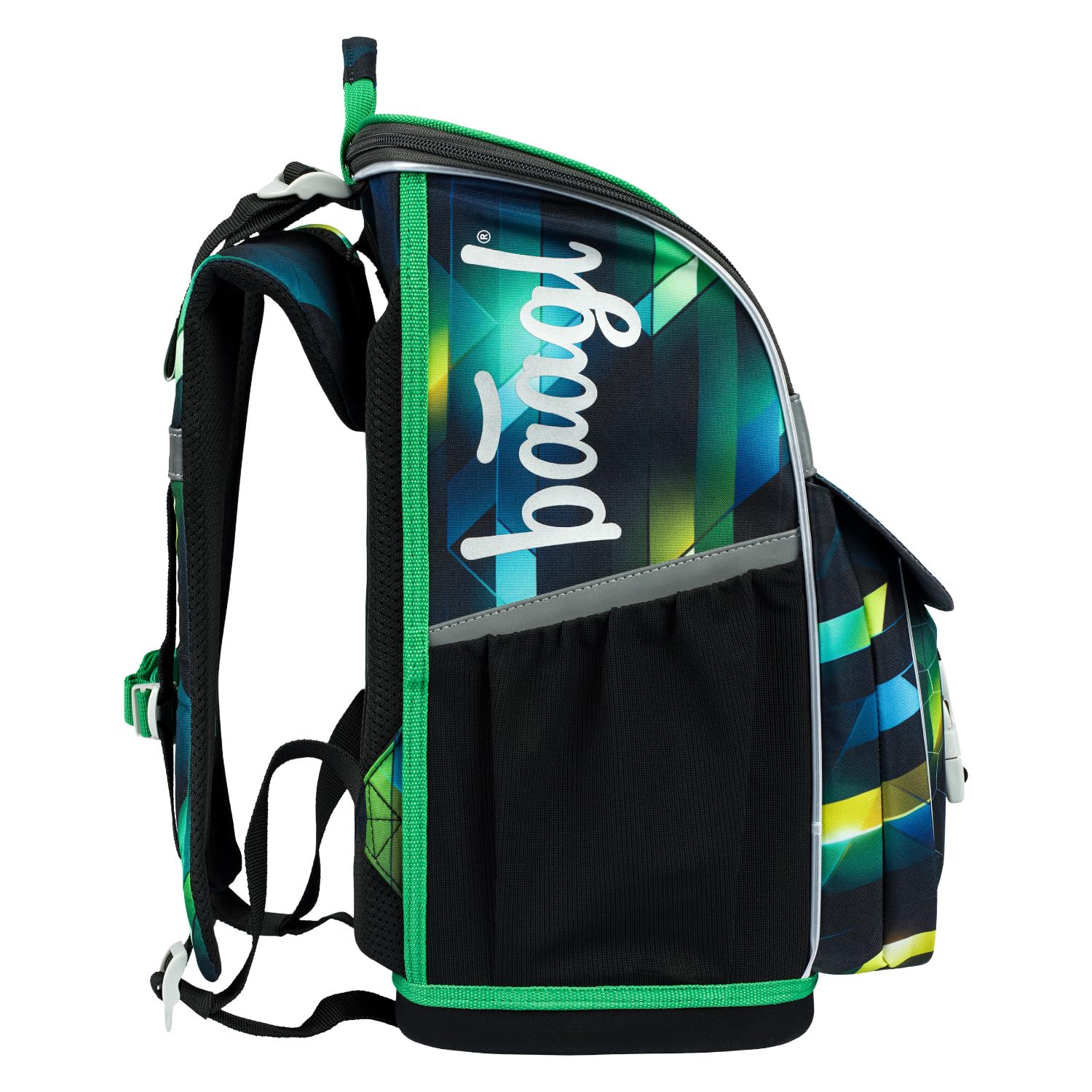 Baagl Schulranzen Jungen Set 3 Teilig, Zippy Schultasche für 1. Klasse, Grundschule Ranzen Tornister mit Brustgurt, Ergonomischer Schulrucksack (Fußballspieler)