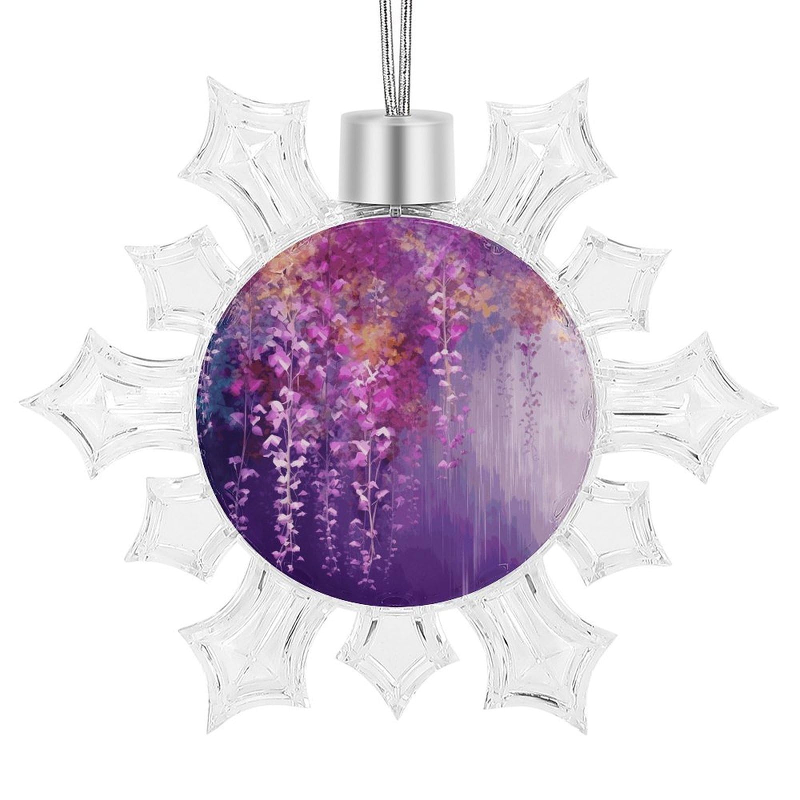 Flocon de neige violet abstrait pour décoration de Noël et suspension de mariage moderne