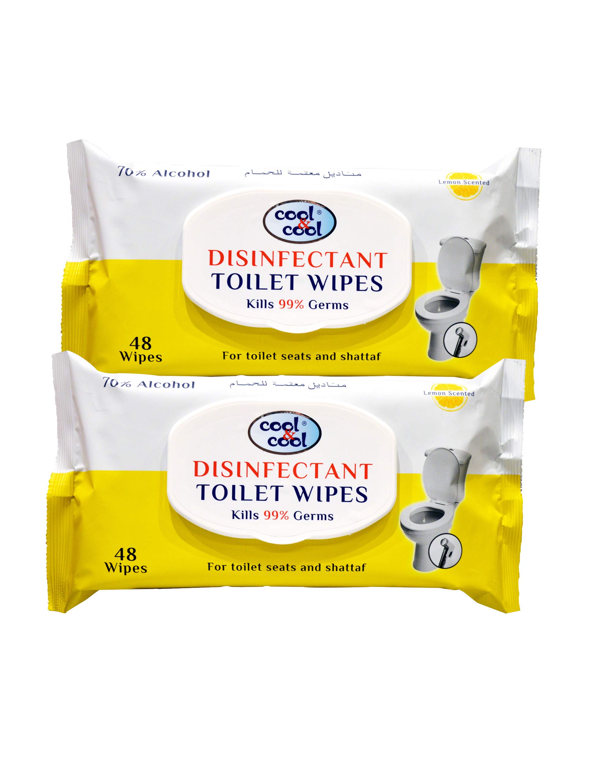 Cool & Cool Disinfectant Toilet Wipes, 2 X 48's
