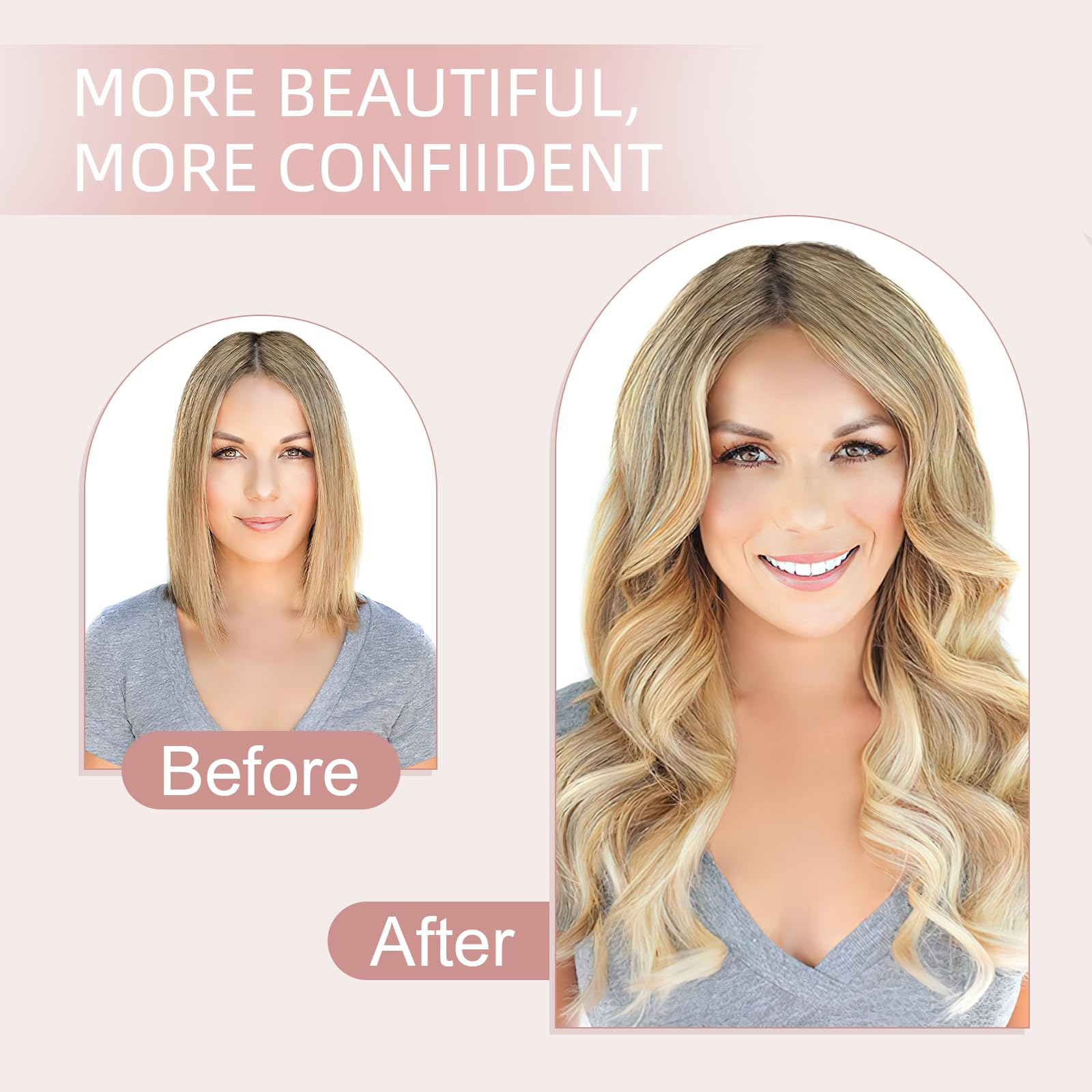 Silk-co U Tip Pre Bonded Hair Extensions Strands Keratin Nail Tip Straight Human Hair Extensions U tip Real Remy Hair 100 Strands Keratin Nail Til 22"-100g #12P613 Golden Brown&Bleach Blonde - Image 4