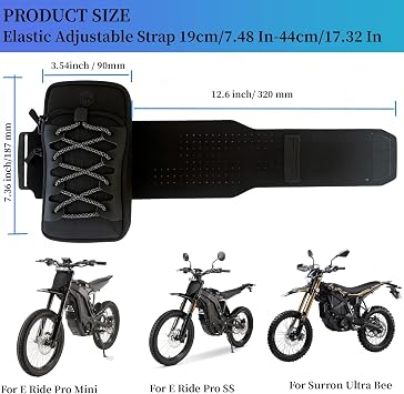 フレームバッテリーバッグ Eダートバイク用 オートバイフロントカバーストレージ 電動ダートバイク Tutti Soleil 01/Surron Light Ultra Hyper Bee/E Ride Pro S SS SR/Talaria MX3 MX4 MX5 自転車用 ブラック