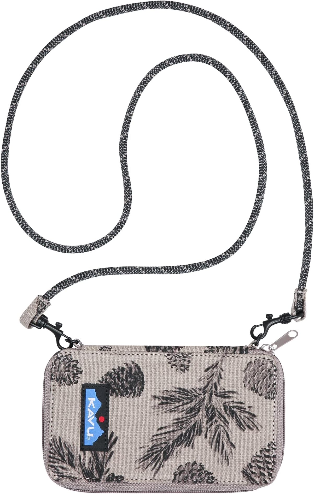 KAVU Go Time Bi-Fold Crossbody Wallet with Rope Strap -Dusty Pine