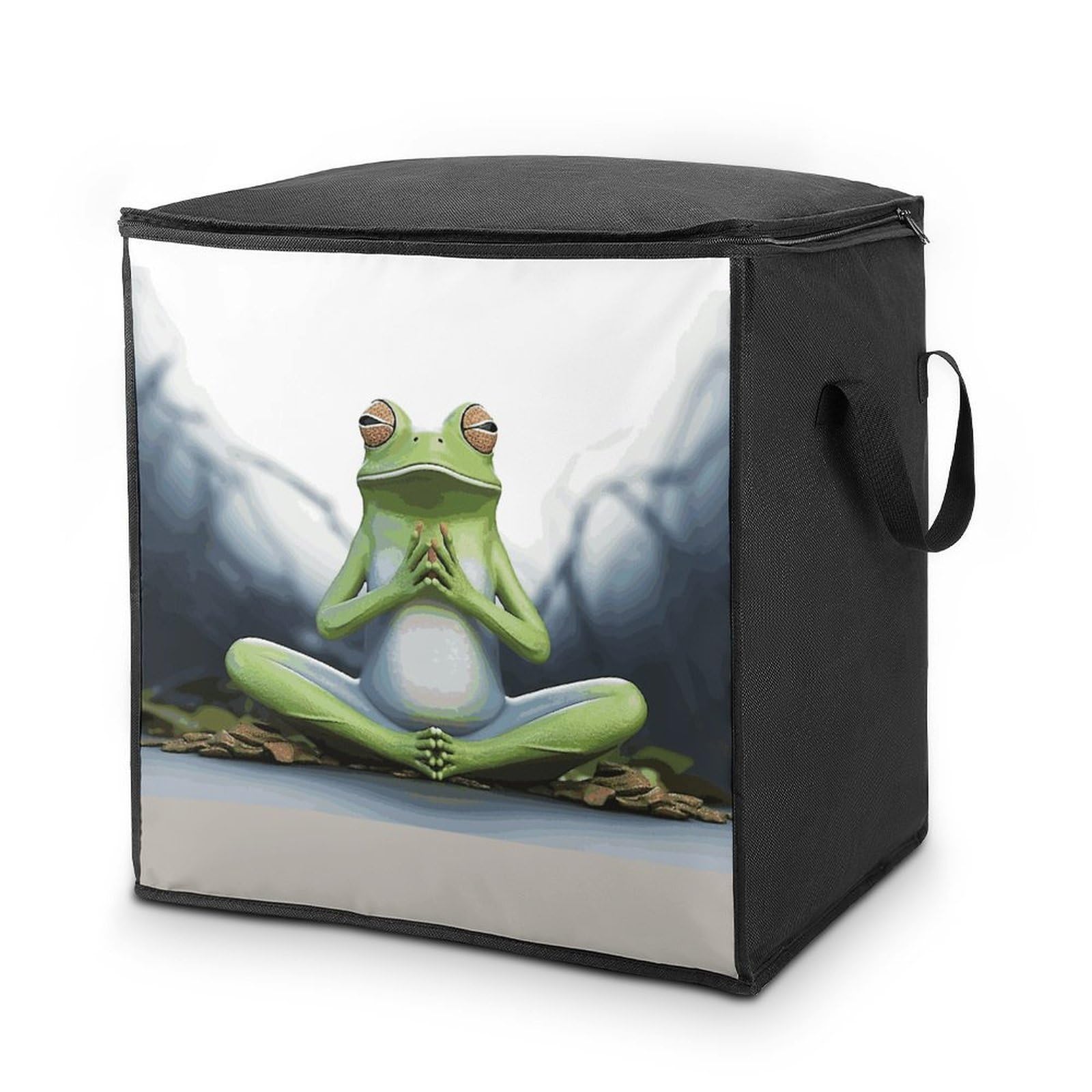 Fekiloot Style Funny Yoga Frog Storage Bags With Reinforced Handles,Moving Bag With Zipper,Closet Organizers,Compression Packing Cubes