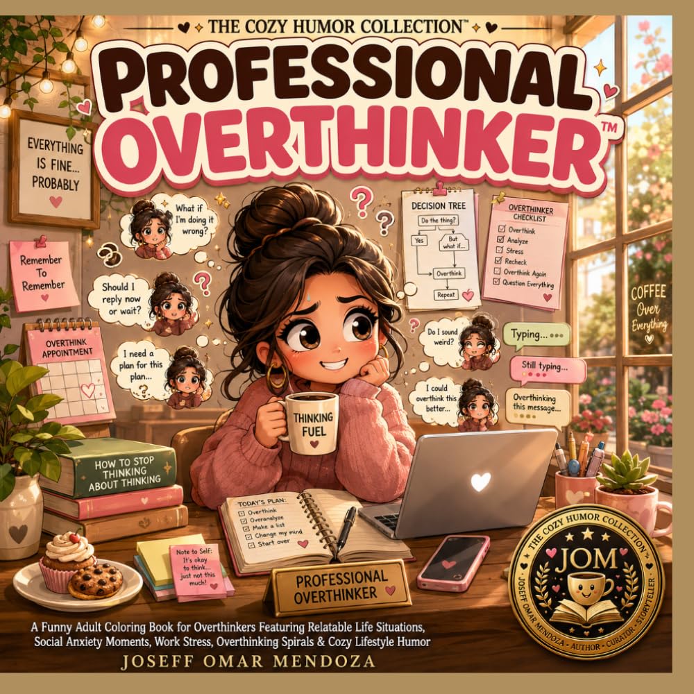 Professional Overthinker: A Funny Adult Coloring Book for Overthinkers Featuring Relatable Life Situations, Social Anxiety Moments, Work Stress, ... Lifestyle Humor (The Cozy Humor Collection)