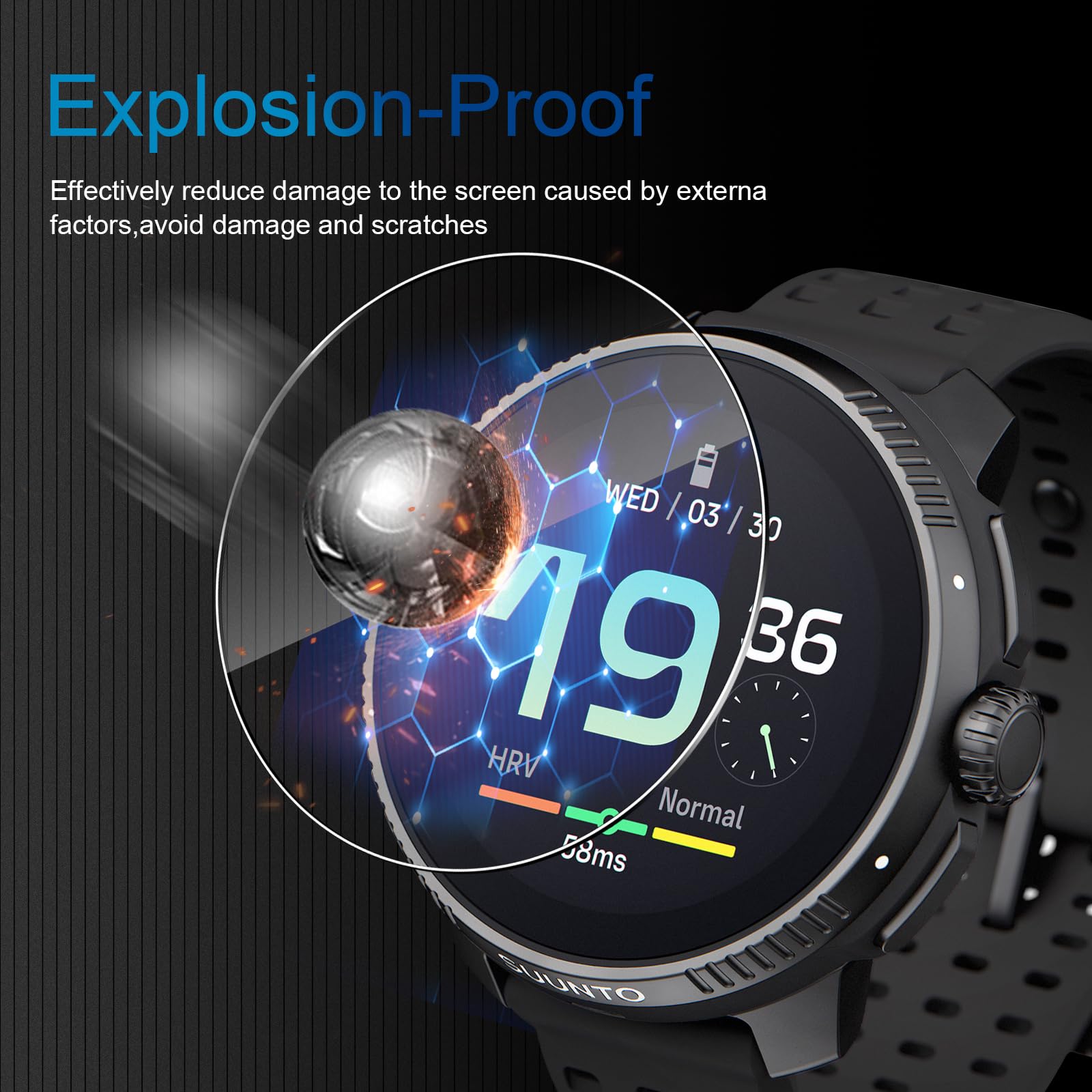 Pour Suunto Race 2 Verre Trempe Protection Ecran Film Protecteur