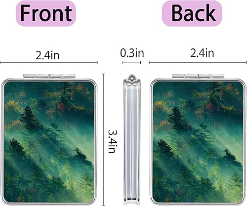 Miniatura 90 de Espejo de bolsillo, pequeño espejo de viaje con aumento, espejo cosmético portátil de doble cara con aumento para uso diario (mármol azul)