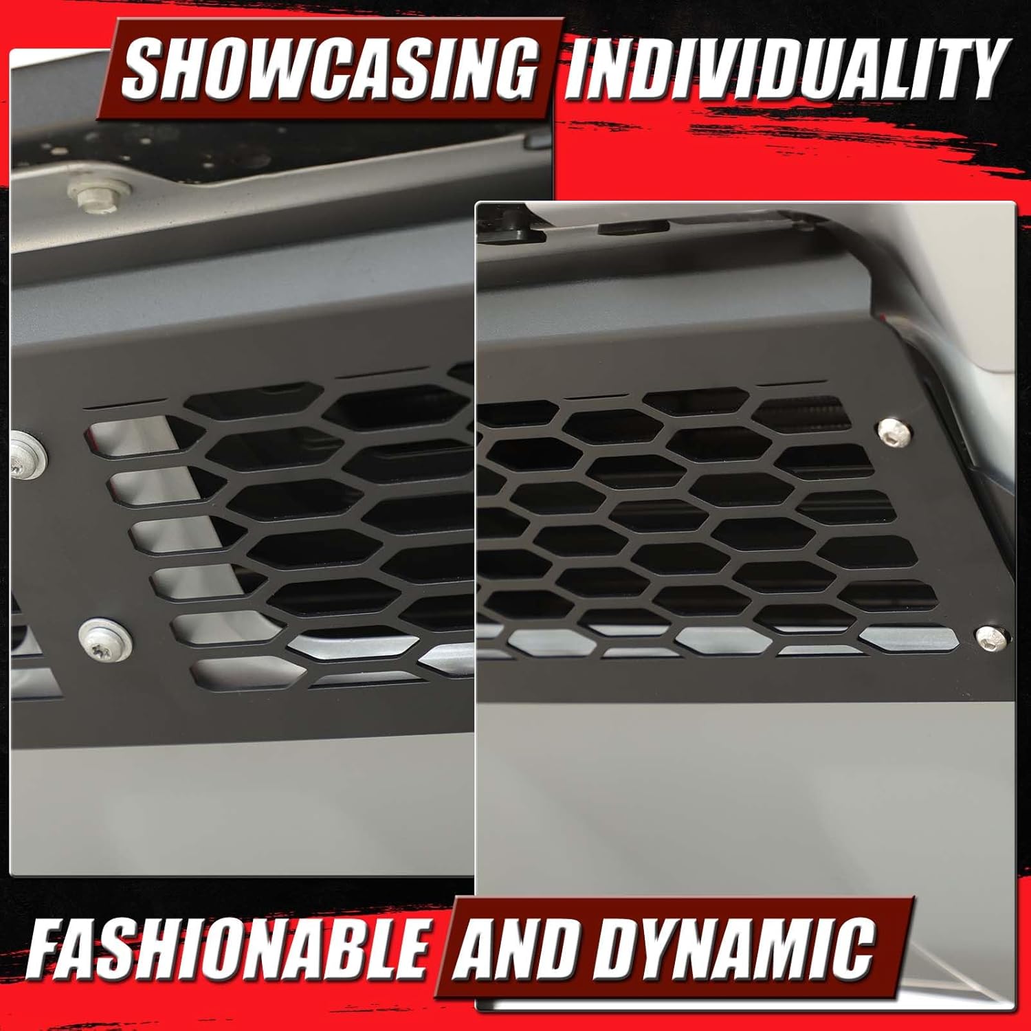 Front Bumper Lower Air Inlet Vent Grille Cover Compatible with Hummer EV 2022-2026 SUT Front Bumper Intake Grille Guards Mesh Cover Protection (Black)