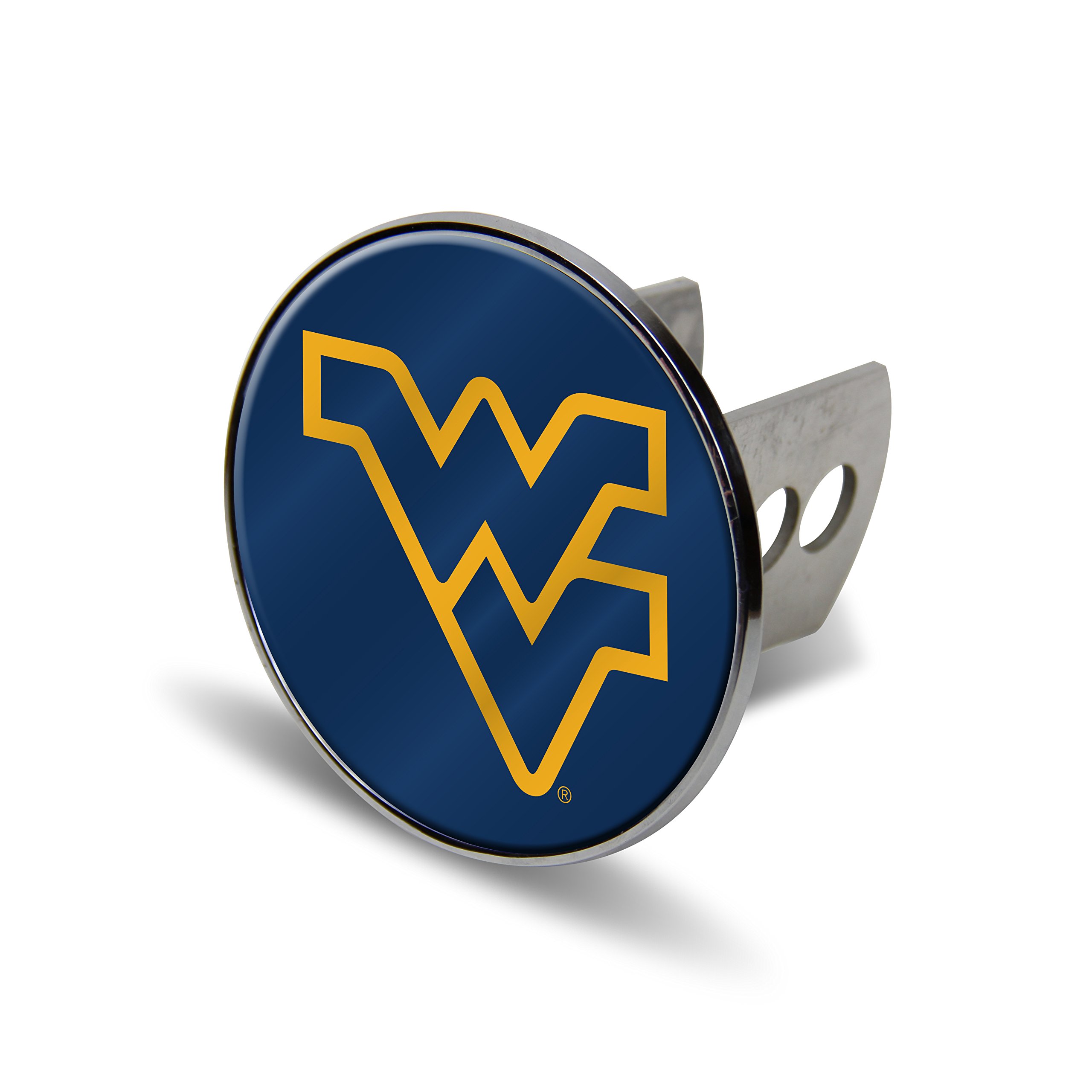Rico NCAA West Virginia Mountaineers Laser Cut Metal Hitch Cover, Large, Silver