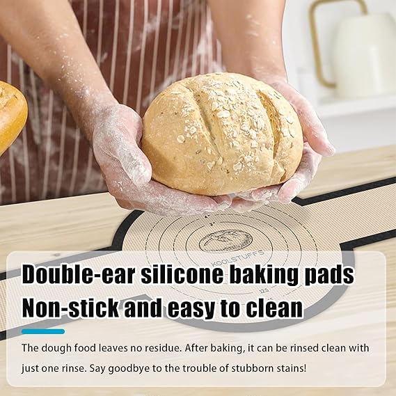 2PCS Bread Sling Set, Silicone Baking Mat for Dutch Oven Sourdough