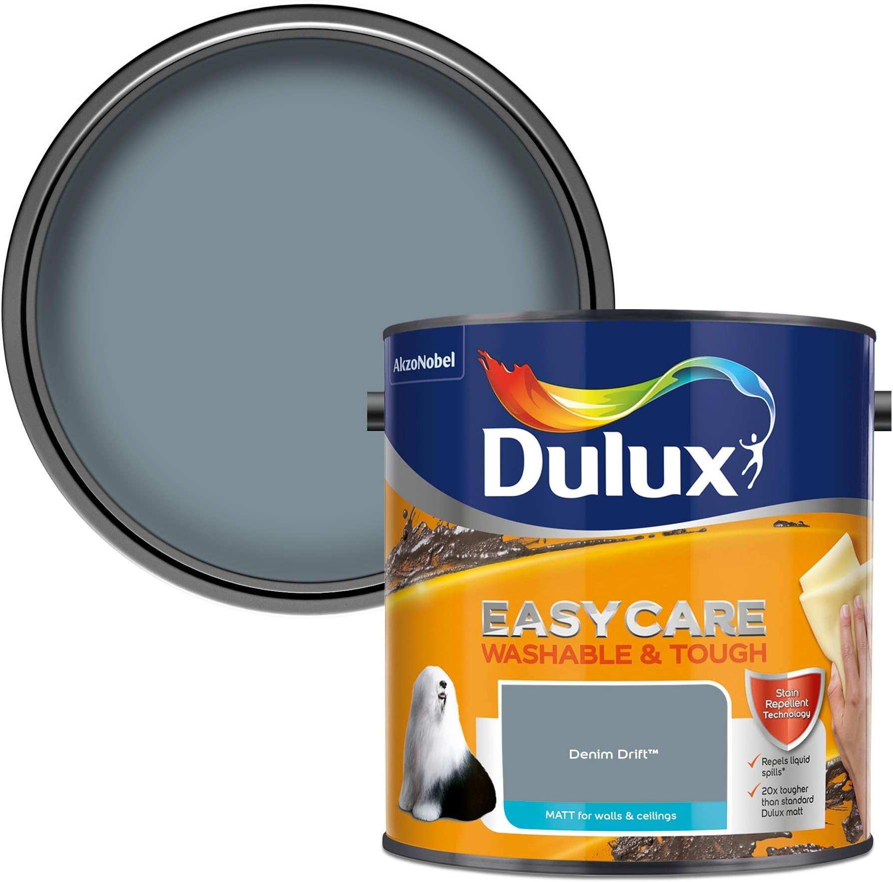DuluxEasycare Washable & Tough Matt Emulsion Paint - Denim Drift - 2.5L
