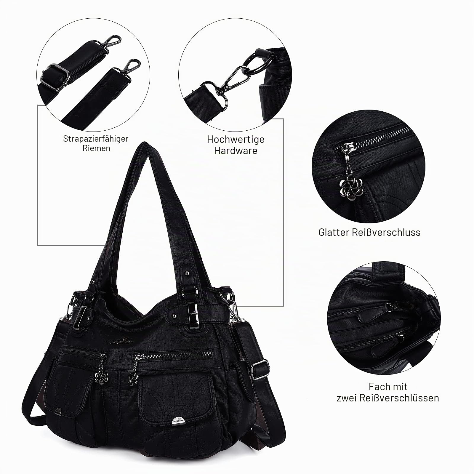 Angel Kiss Tasche Damen Handtasche weiches Taschen Schultertasche Henkeltaschen Umhängetaschen Tragetasche Tote Shopper Groß Hobo Tasche Viele Fächer tolle tasche für Frauen