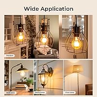 Vista 7 de Dimmable E26 LED Bulb 6W, 60 watt Equivalent, Vintage LED Edison Bulbs 2700K Soft White, A19 Clear Glass LED Light Bulb for Ceiling Fan, 90+CRI