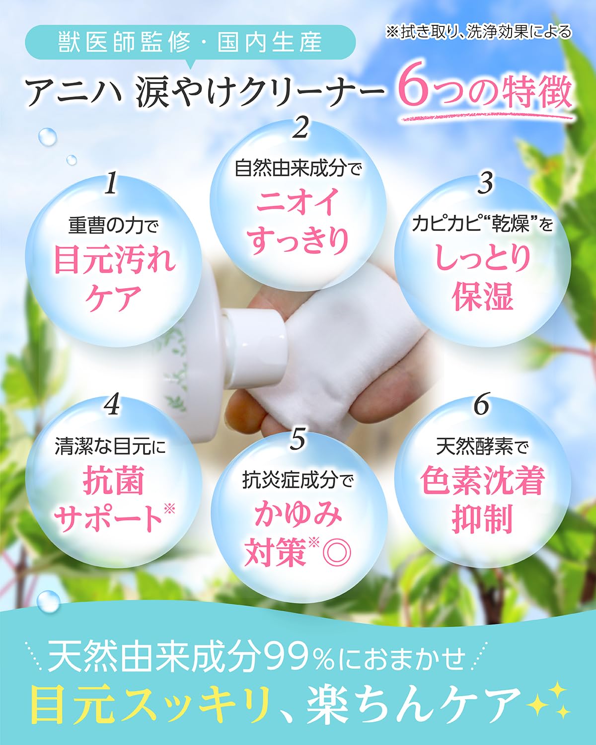 Amazon | 【ペット用 目元・耳元ケア】アニハ涙やけクリーナー＋イヤー 