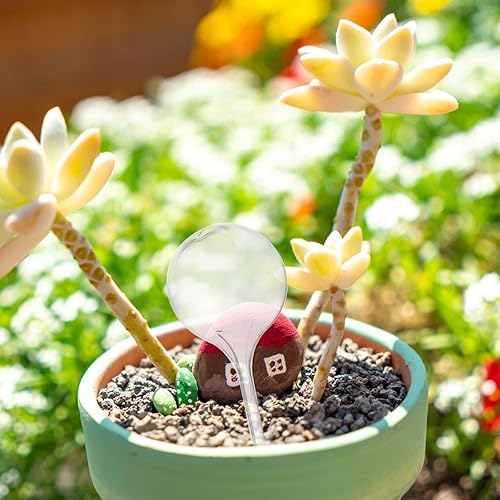 Miniatura 5 de GANAZONO Mini plantas Macetas grandes Dispensador de agua de vidrio, globos de riego grandes para plantas de interior, bombillas de riego automático