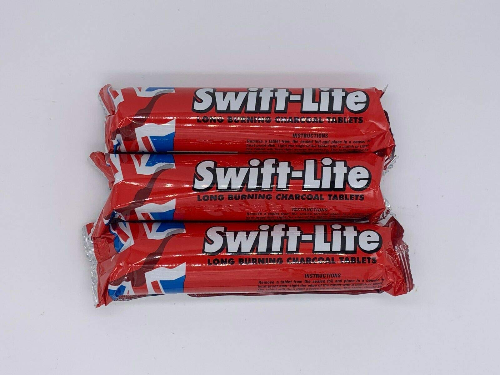 Swift Lite Charcoal 33mm 3 Packs for Incense, Hookah, Resin Granular 30 Tablets