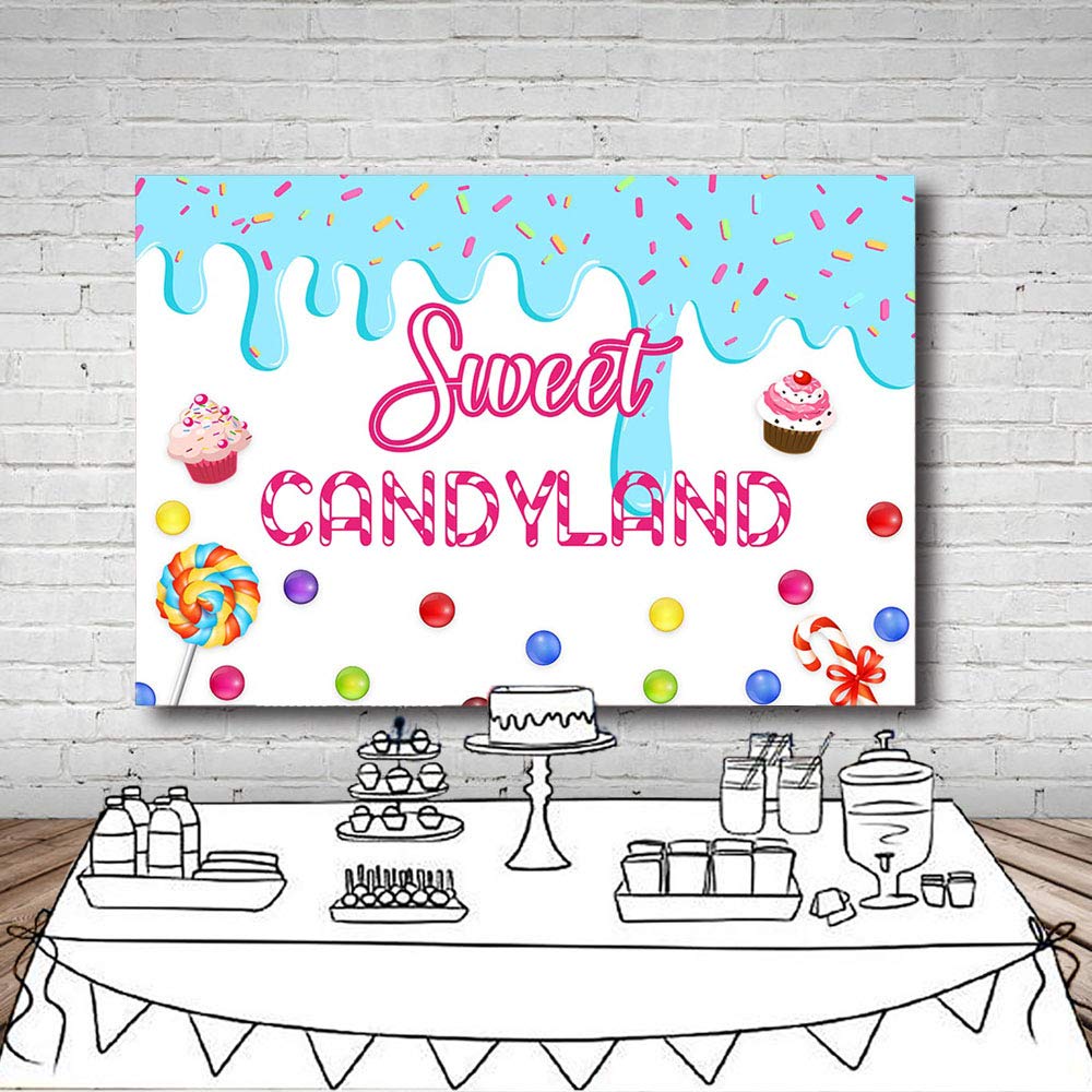 YongFoto 1,5x1m Candy Sfondo Pink Candy Land Castle Rainbow Lollipop Cartoon Sfondi per studio fotografico per ragazza Bambini Baby Shower Birthday Party Table Banner Cake Smash Photography Props