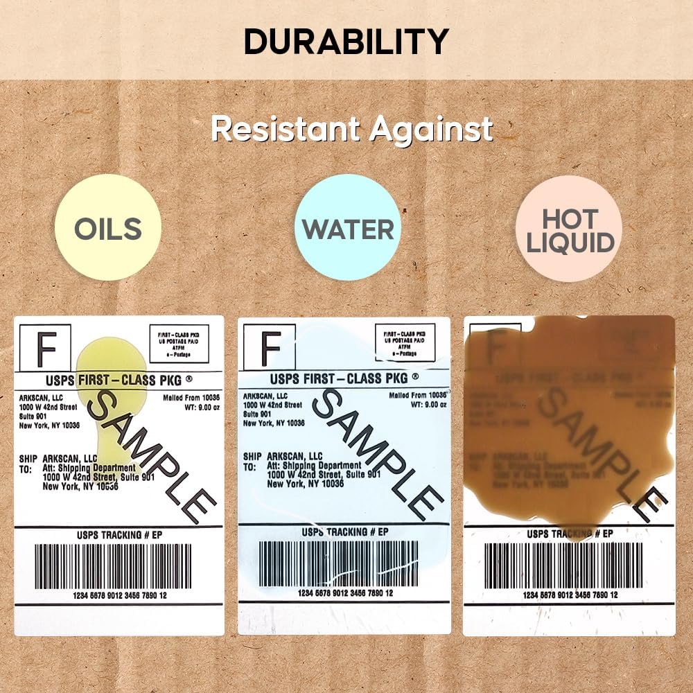 SL450 4x6 Shipping Label in 1 Roll (450 Pages per roll) Support Arkscan Label Printers, Compatible w/Zebra LP2844, Zp-450, Zp-500, Zp-505 and Other Brands, It's Designed for Direct Thermal, White. - Image 3