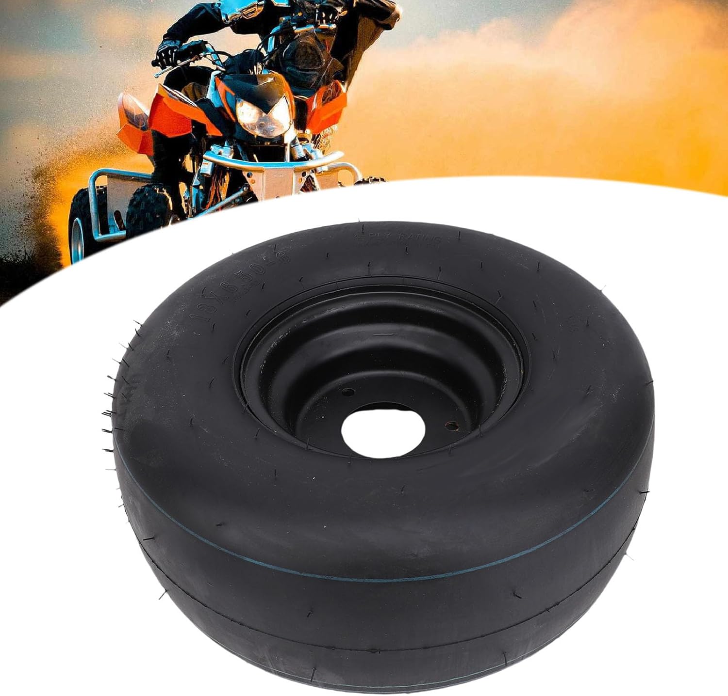 Luocute 13x6.50-6 Tire Wheel, Puncture Proof 6in Tubeless Tire with Rim for Garden Tractor Rider Mower ATV UTV Quad Off Road Go Kart Cart