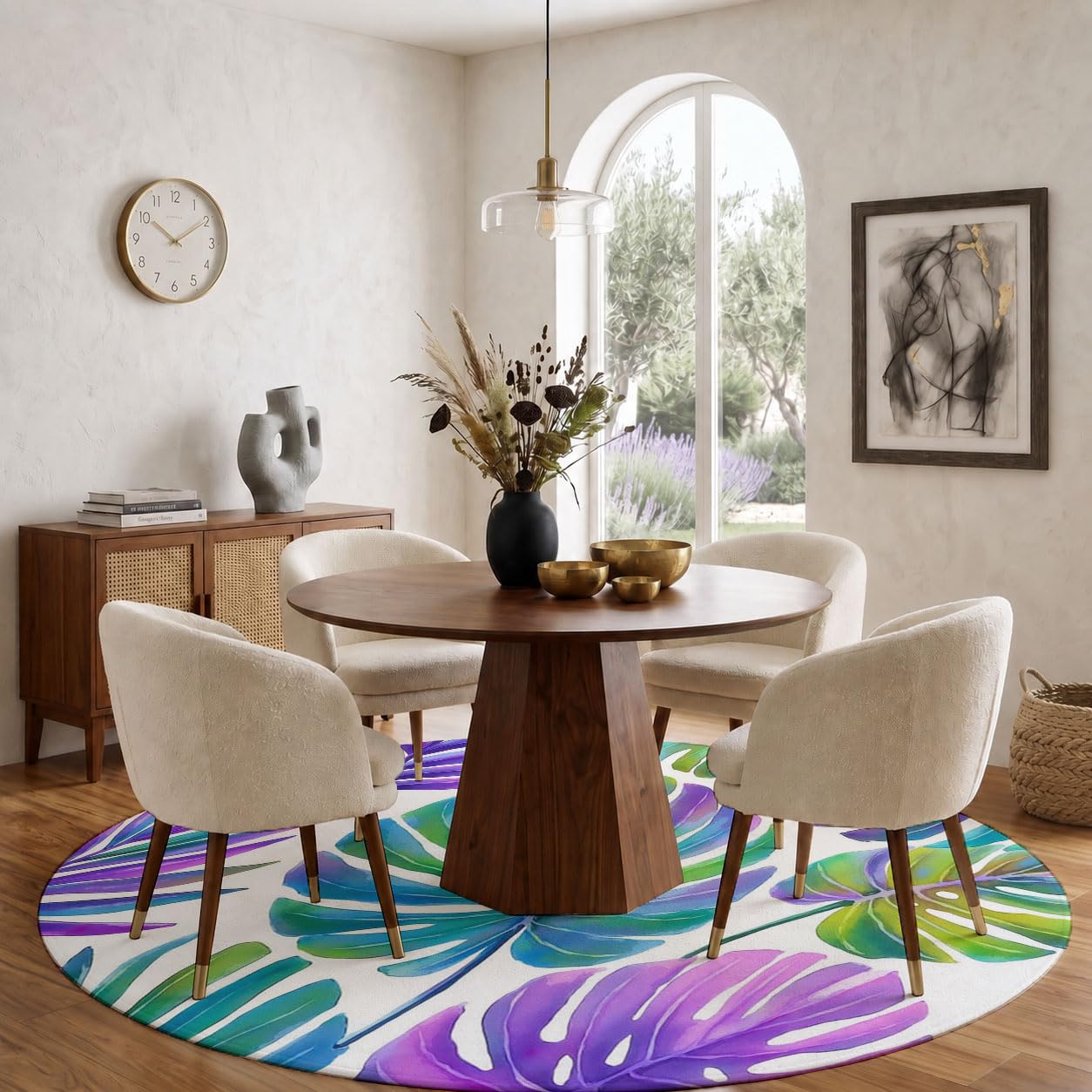 Tapis Style Aquarelle Onirique Rond 160cm