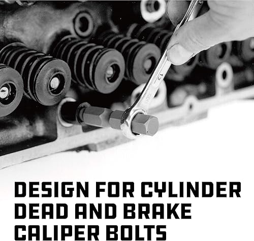 Miniatura 4 de Powerbuilt Juego de 4 puntas estriadas cuadradas triples XZN, M6 M8 M10 M12, unidad hexagonal de 1/2 pulgada, hecho en cromo - 648599