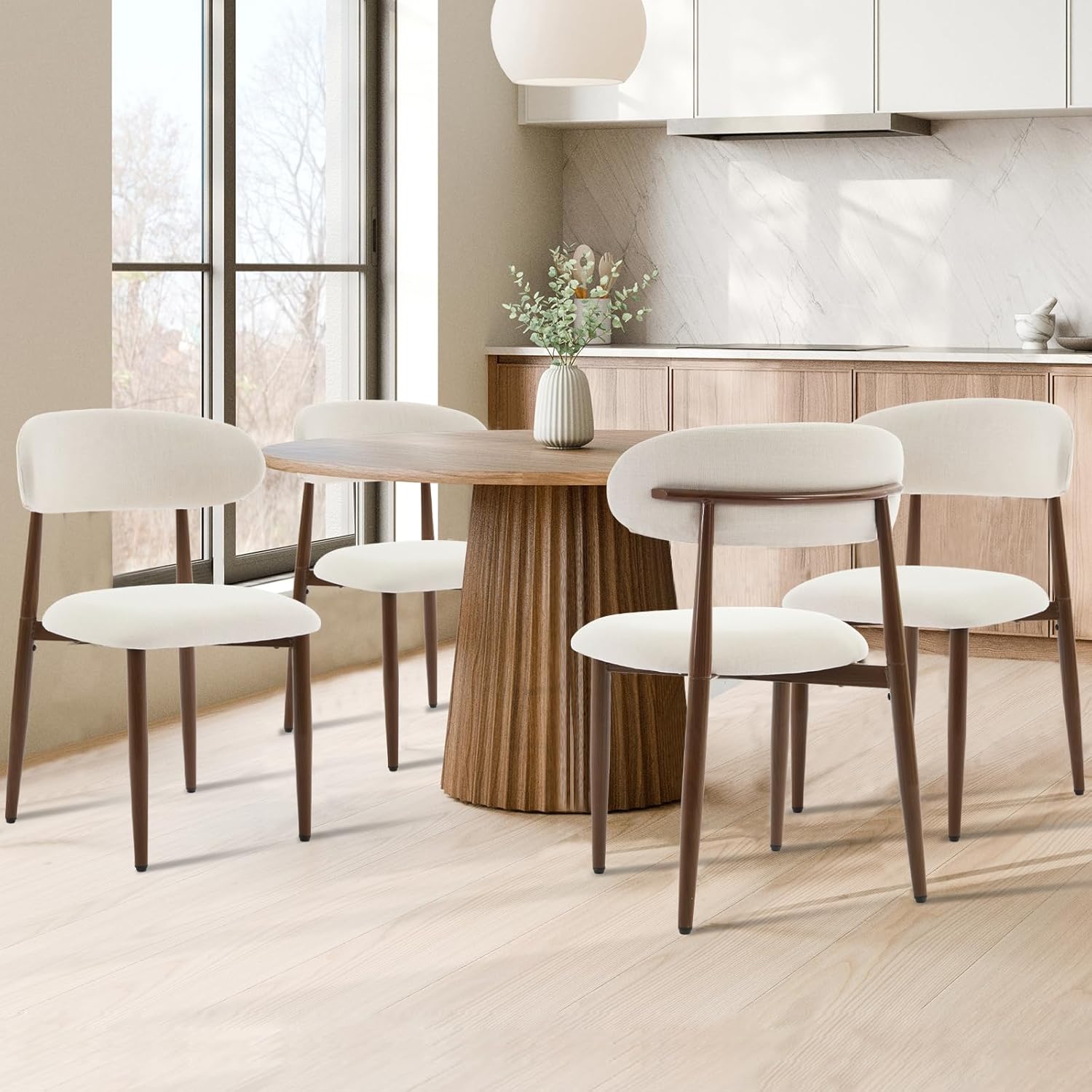 UVV Dining Chairs Set of 4, modern upholstered metal dining chairs