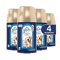 Glade Automatic Spray Ricarica, Profumatore per Ambienti, Fragranza Refreshing Air, Combatte gli odori degli animali domestici, 4 Ricariche da 269 ml