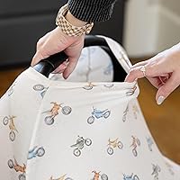 Vista 3 de Funda para asiento de coche para bebé, toldo y funda de lactancia multiusos elástica 5 en 1, regalo "Ryder" por Copper Pearl