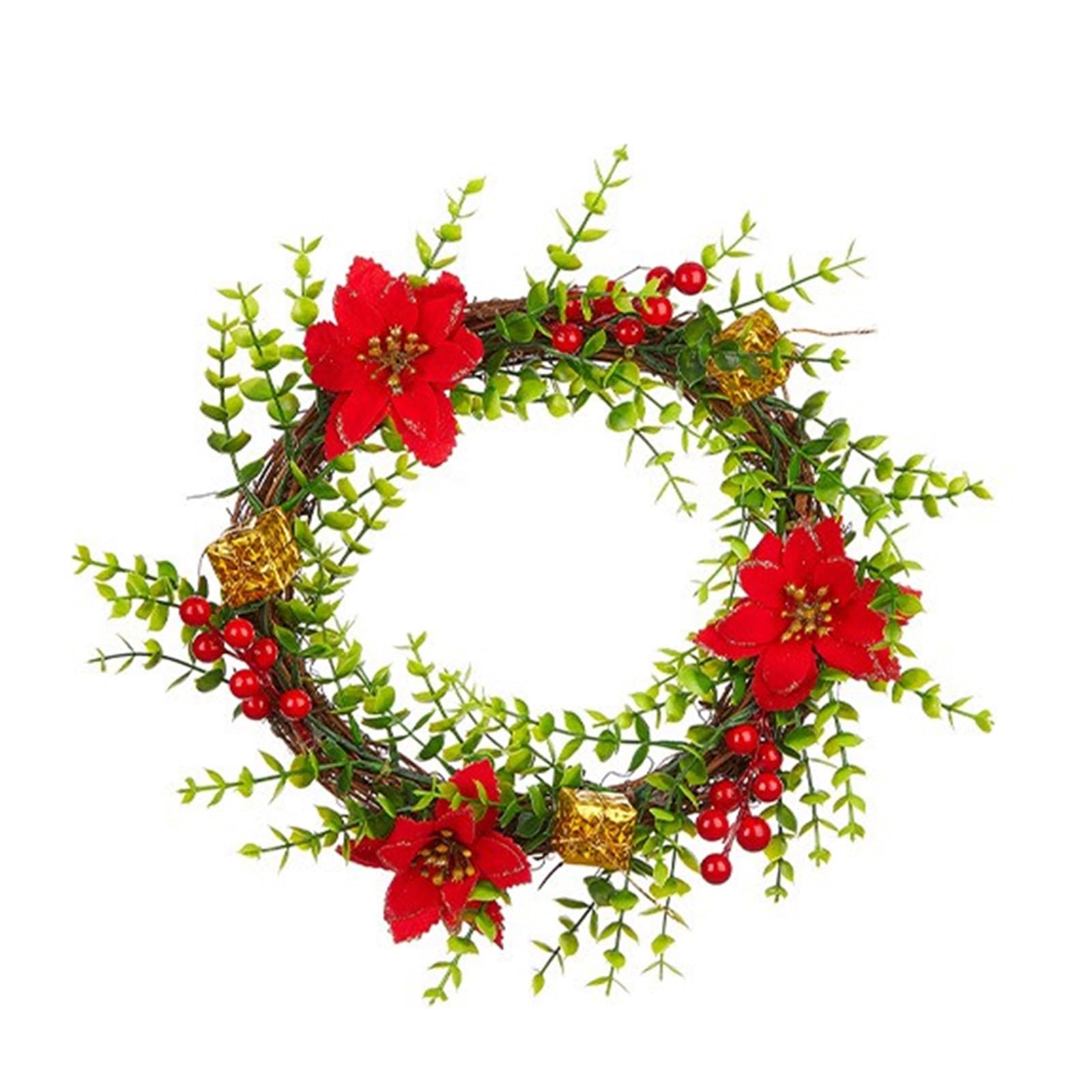 Nucelit Flower Wreath Wine Bottle Wreath Decoration for Christmas Table Centerpiece for Christmas Wedding Centerpiece Festival Candlestick Decoration