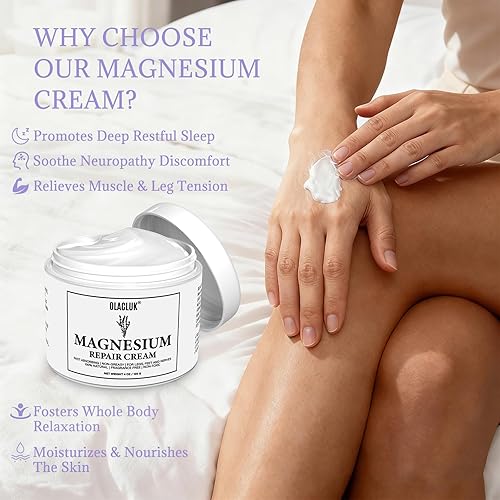 Miniatura 2 de Crema de neuropatía - Loción de alivio de nervios para calmar las manos y pies, crema de magnesio Mama Oasis para neuropatía, mantequilla corporal,