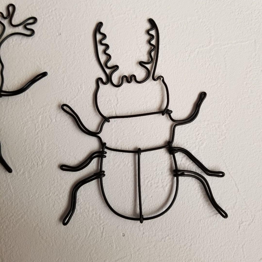 Amazon.co.jp: ワイヤーアート 壁飾り カブトムシ & クワガタ 飾り 