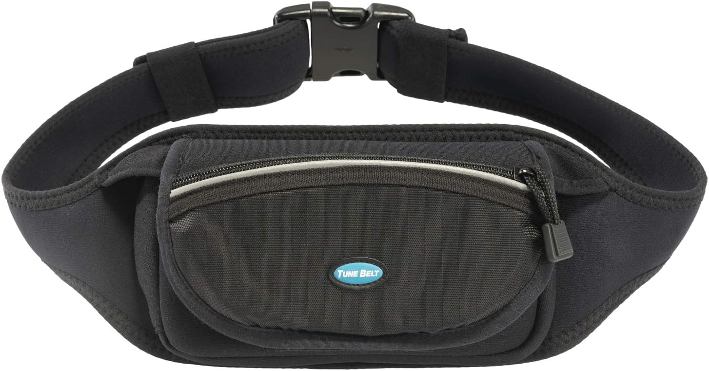 Tune Belt SP1 Running Belt Waist Pack Cell Phone Holder for Men & Women, Water-Resistant Case fits All Apple Samsung - iPhone 15 14 13 12 Pro, Pro Max, Plus, XS, XR, Galaxy S23 S22 -Black