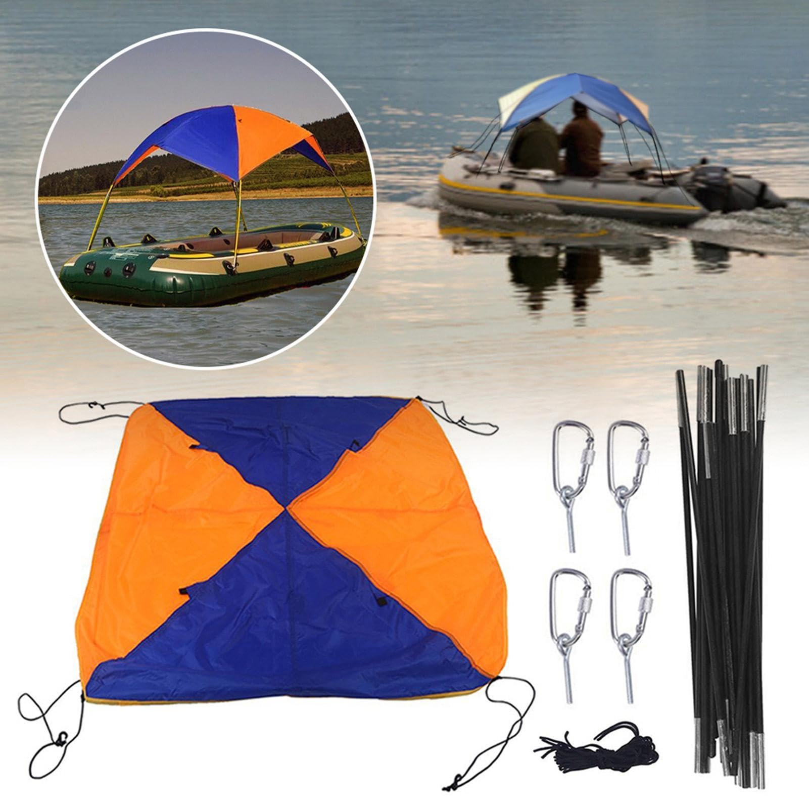 Parasole per Barca Gonfiabile - Copertura per Tendalino Impermeabile | Protezione per Tenda a Baldacchino, Baldacchino di Protezione UV Marino Pieghevole, Tetto Leggero Nuvoloso Resistente alle In