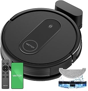 Vactidy T7 Robot Vacuum and Mop Combo, WiFi/App/Alexa/Siri, Robotic Vacuum Cleaner with Schedule, 2 in 1 Mopping Robot Vacuum with Watertank and Dustbin, Ideal for Hard Floor, Pet Hair, Carpet