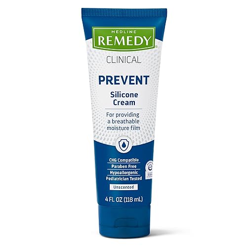 Medline Remedy Crema clínica de silicona (4 onzas), 12 unidades, sin perfume, agrietada, piel sensible, transpirable, cuidado de la incontinencia,