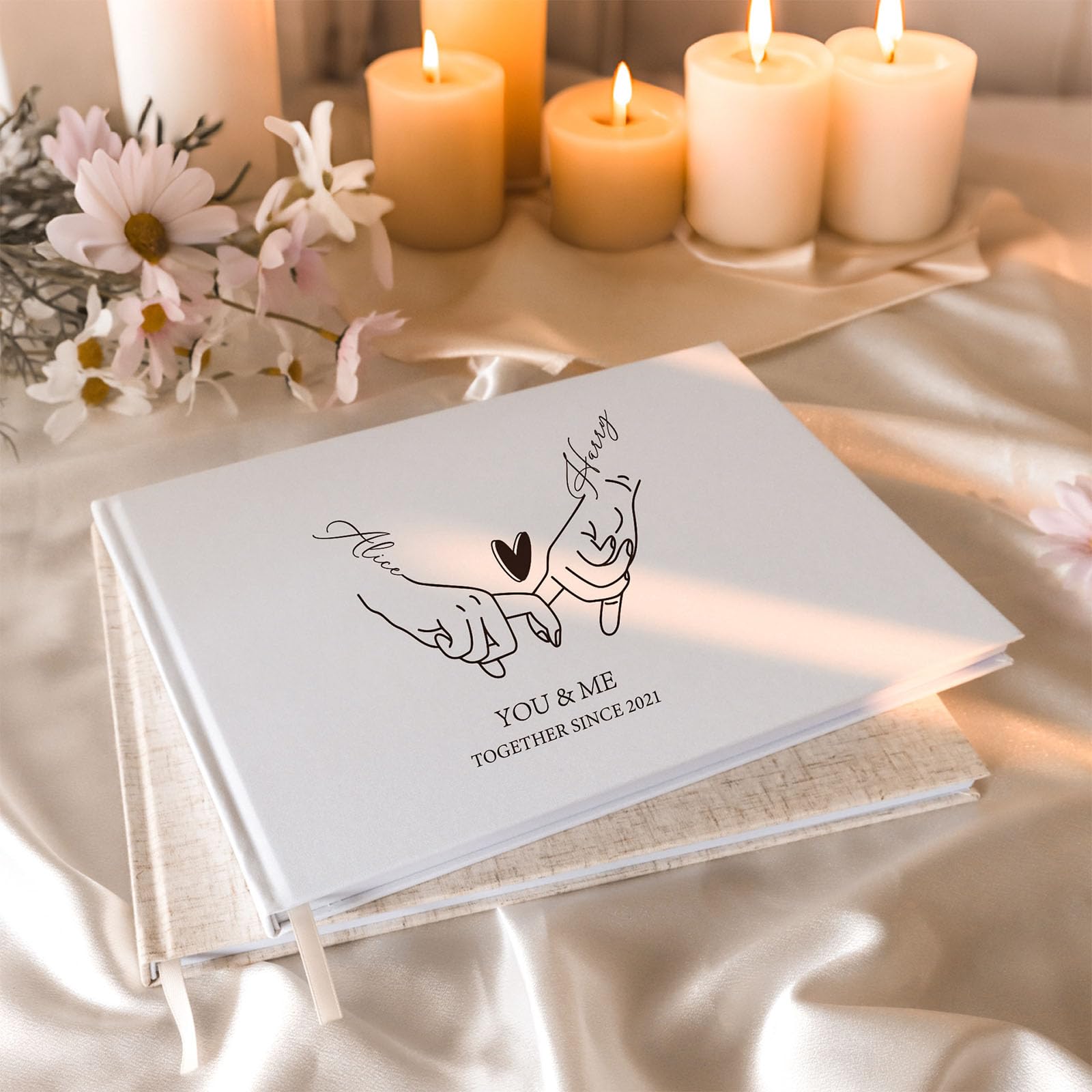 Libro degli ospiti personalizzato per matrimoni, con copertina rigida per ricevimenti di nozze, feste di compleanno o eventi, elegante libro degli ospiti con pagine bianche per firma, extra large 29,2
