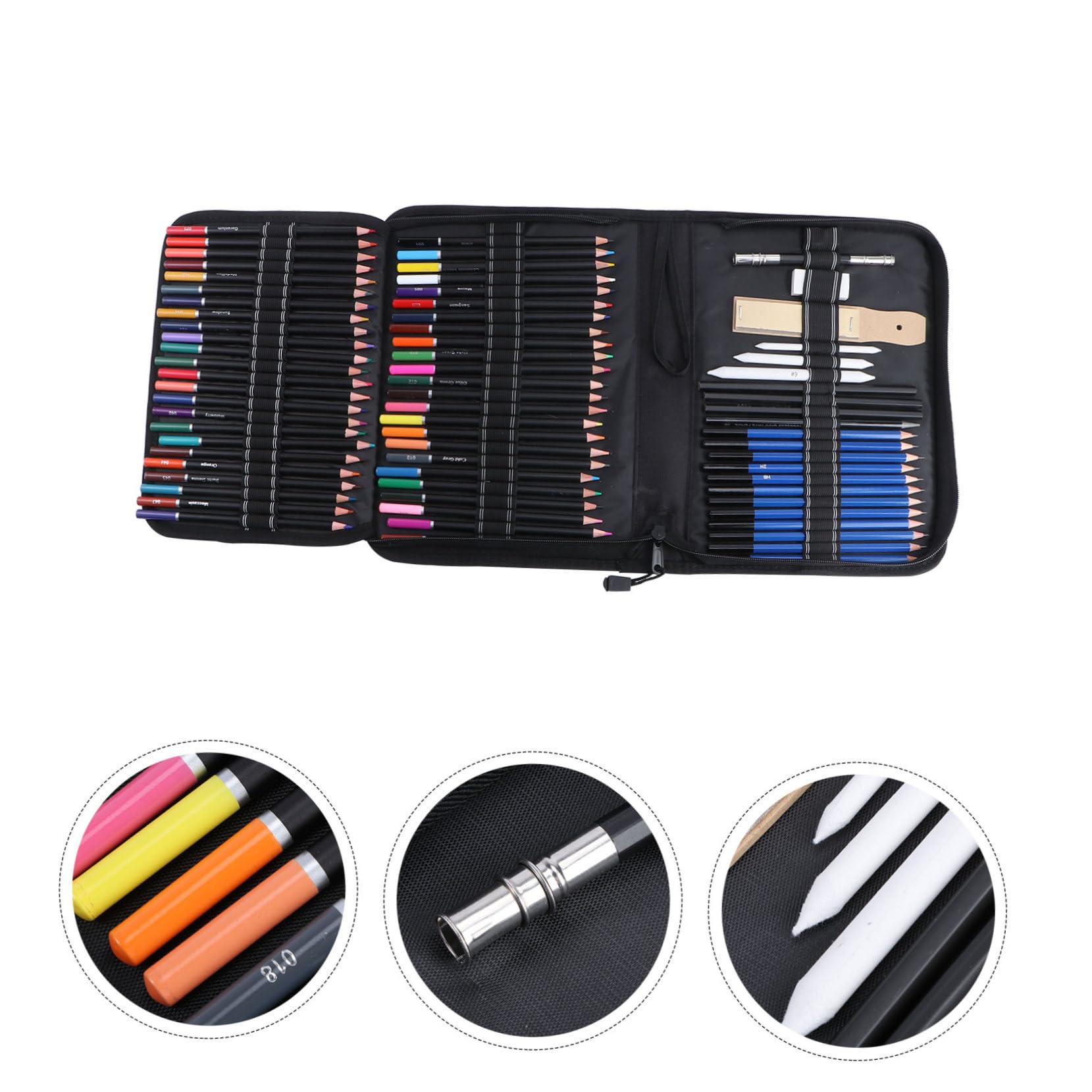 CAXUSD Crayons de Couleur Pochette, Coffret 95 Pièces pour Dessin