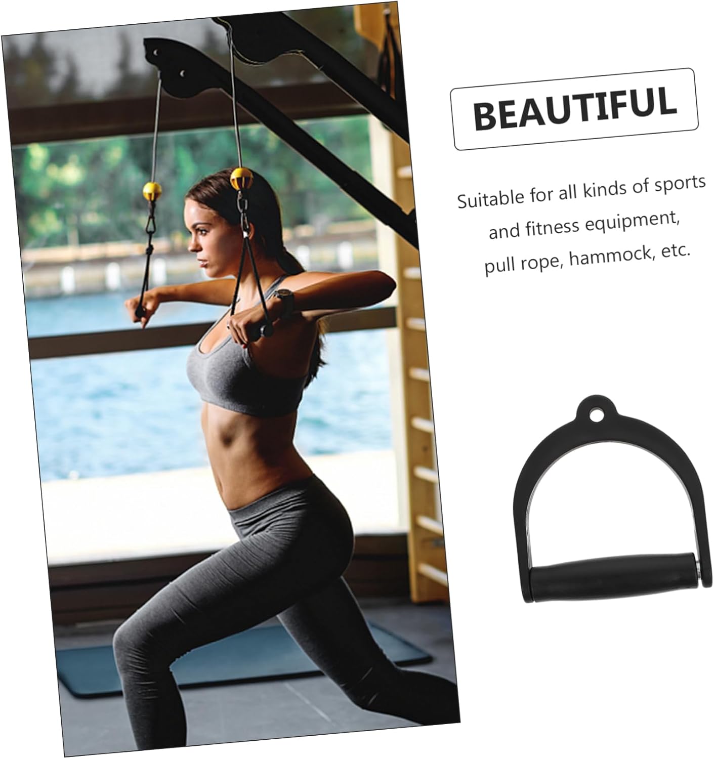 Big Handle Training Rings Ab Workout Tricep Pull Gym Accessories Tricep Pushdown Bar Gym Pulley System