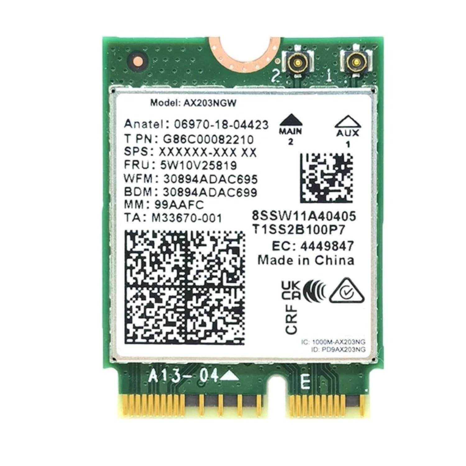 AX203 WiFi 6 Card | Dual Band Wi-Fi | 1.2 Gbps | CNVio2 M.2 WiFi Card for PC | Supports Bluetooth 5.2 | Requires Intel 10th+ Gen CPU with Windows 10+ or Linux | AX203NGW-image-36