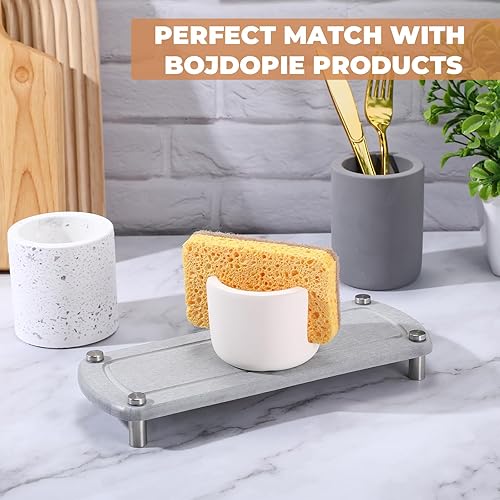 Miniatura 6 de BOJDOPIE Soporte de esponja de diatomita para fregadero de cocina, organizador de secado de piedras para fregadero de agua y secado rápido,