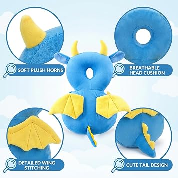 Baby Head Protector Backpack, Head Protection for Baby with Soft Cushion, Baby Fall Backpack for Toddlers, Head Cushion for Babies with Dimensions 38x27x5cm