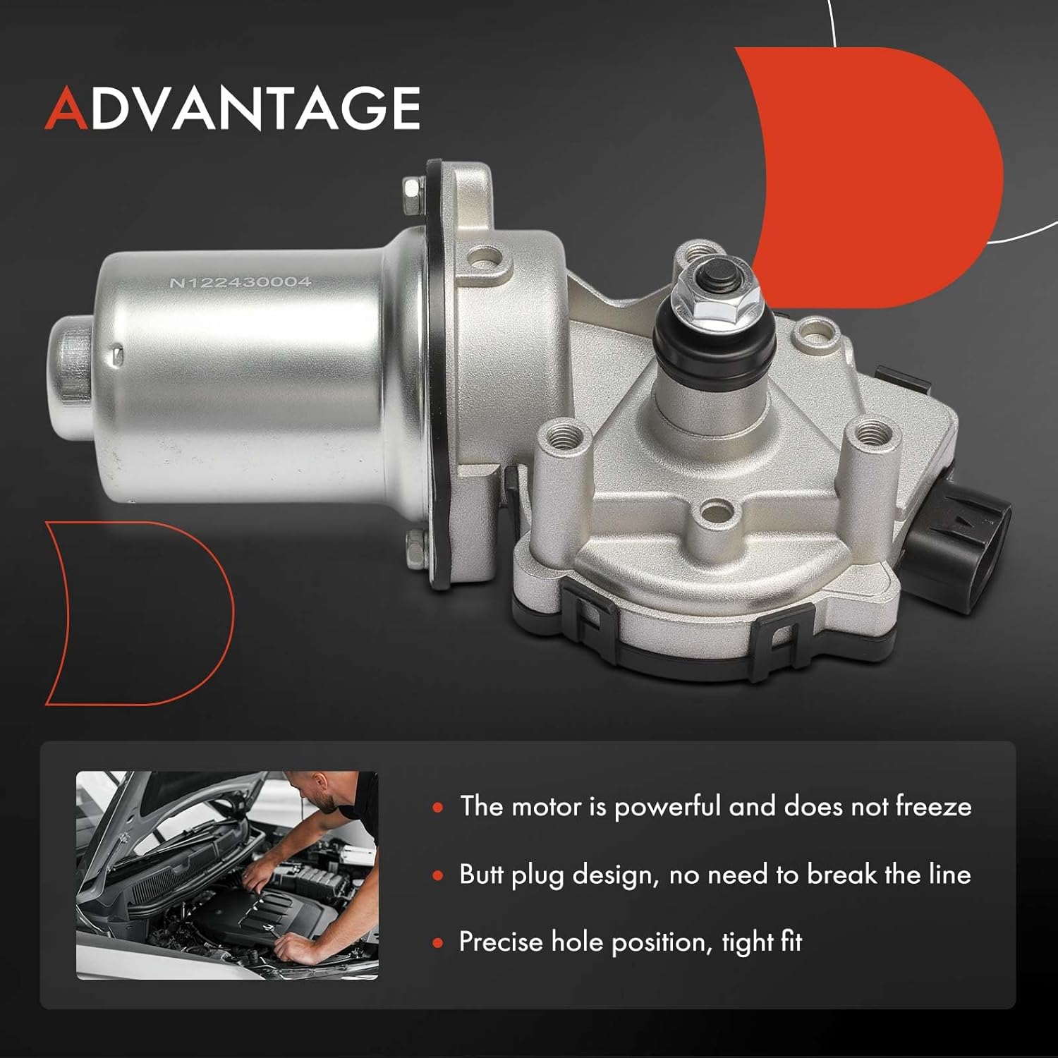 A-Premium Front Windshield Wiper Motor Compatible with Sonata 2015 2016 2017 2018 2019, 4-Pin