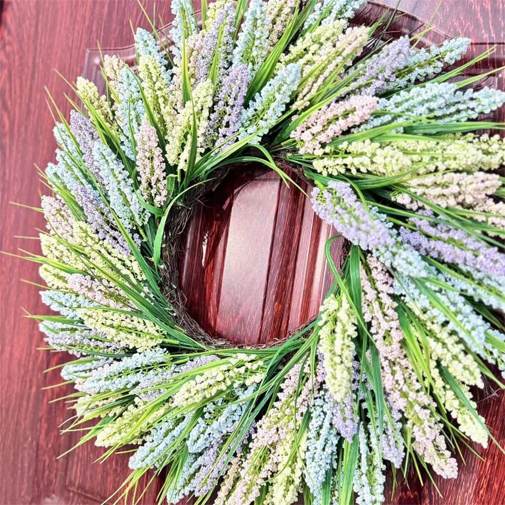 Amazon｜xbiez 20インチ ラウンドリース リアルなラベンダーリース