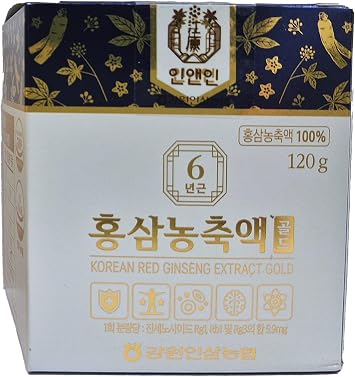 Gangwoninsam] Korean Red Ginseng Extract Gold 120g / 4.23 fl. oz NEW Package Design, Contains 100% Pure Korean 6-Year-Old Red Ginseng Root Extract